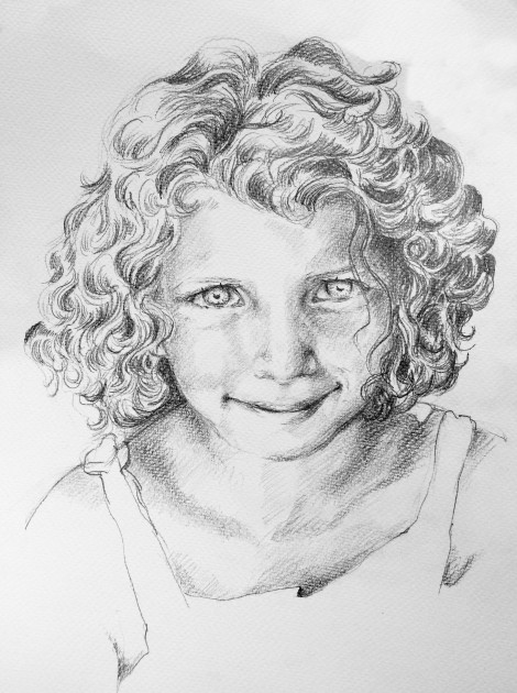 Portrait of a child with graphite - Mine de plomb - 2021