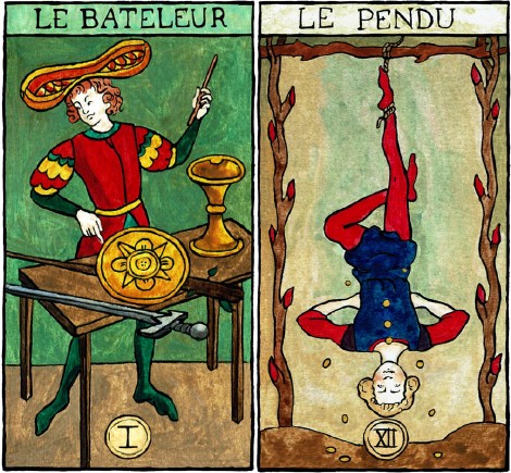 Tarot Marseille-Waite Médiéval - Encres, gouache - 2017