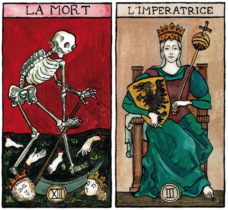 Tarot Marseille-Waite Médiéval - Encres, gouache - 2017