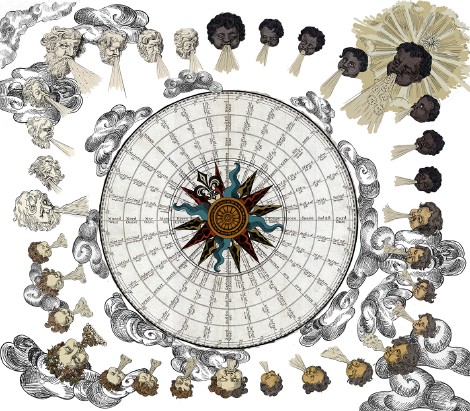 Carte des vents - Plume et crayon - 