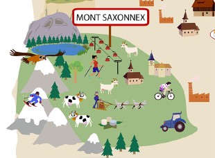 Illustration marketing Tourisme - Illustration pour Cluses, Arve et Montagne